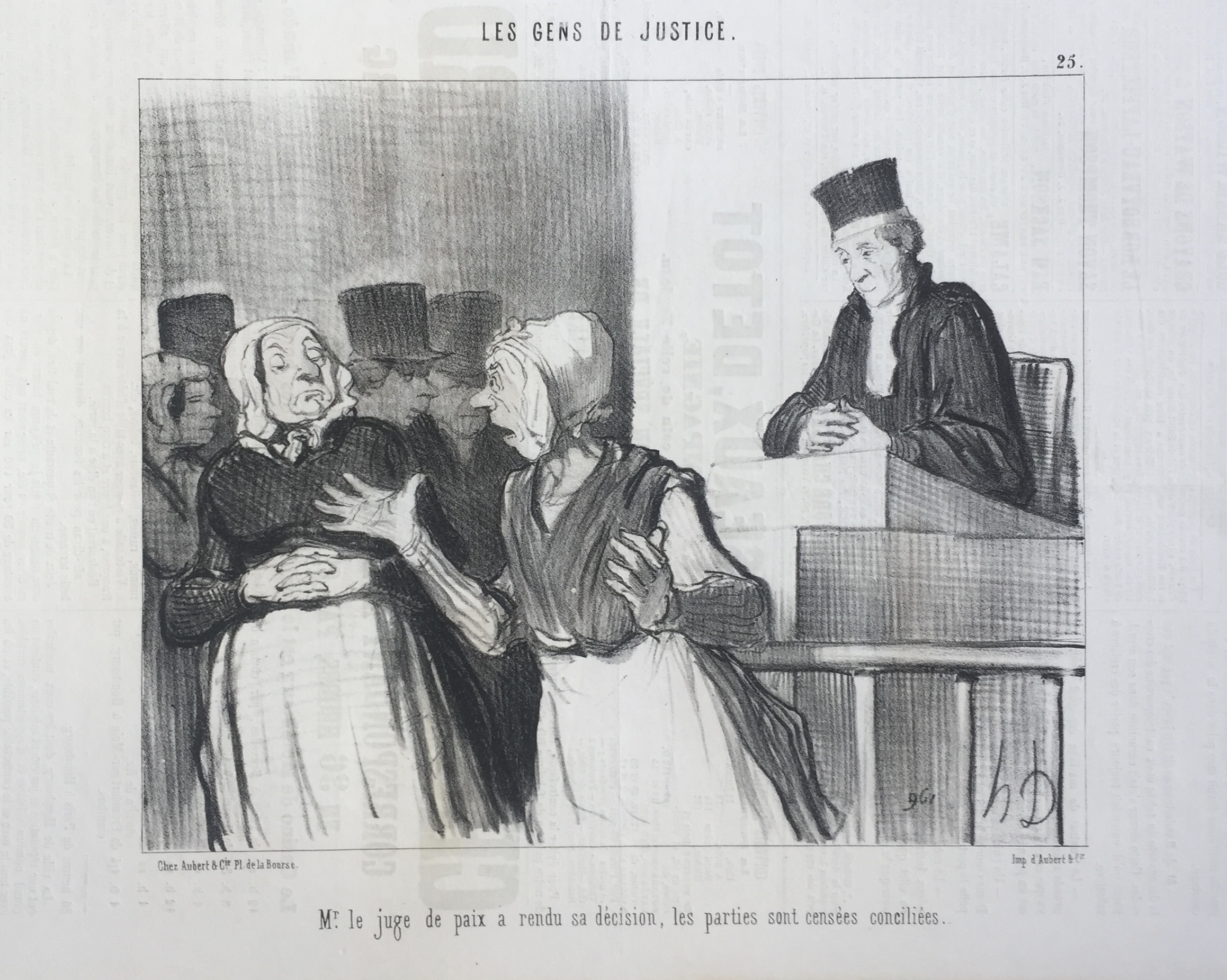 DAUMIER Honoré lithographie caricature les gens de justice justice