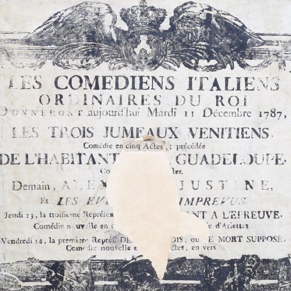PLACARD POUR LA COMEDIE ITALIENNE